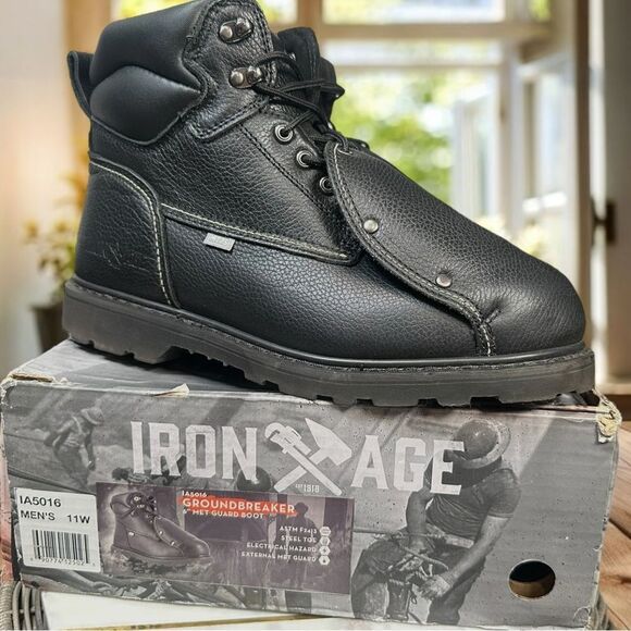 IRON AGE GROUNDBREAKER METATARSAL GUARD Leather Steel Toe Work Boots Size 11 W - Picture 10 of 15
